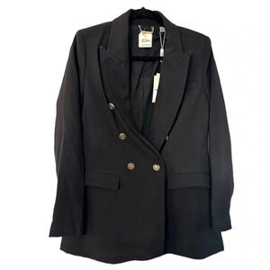 Elie Tahari Double Breasted Long Sleeve Black Blazer Jacket Size 8 NWT